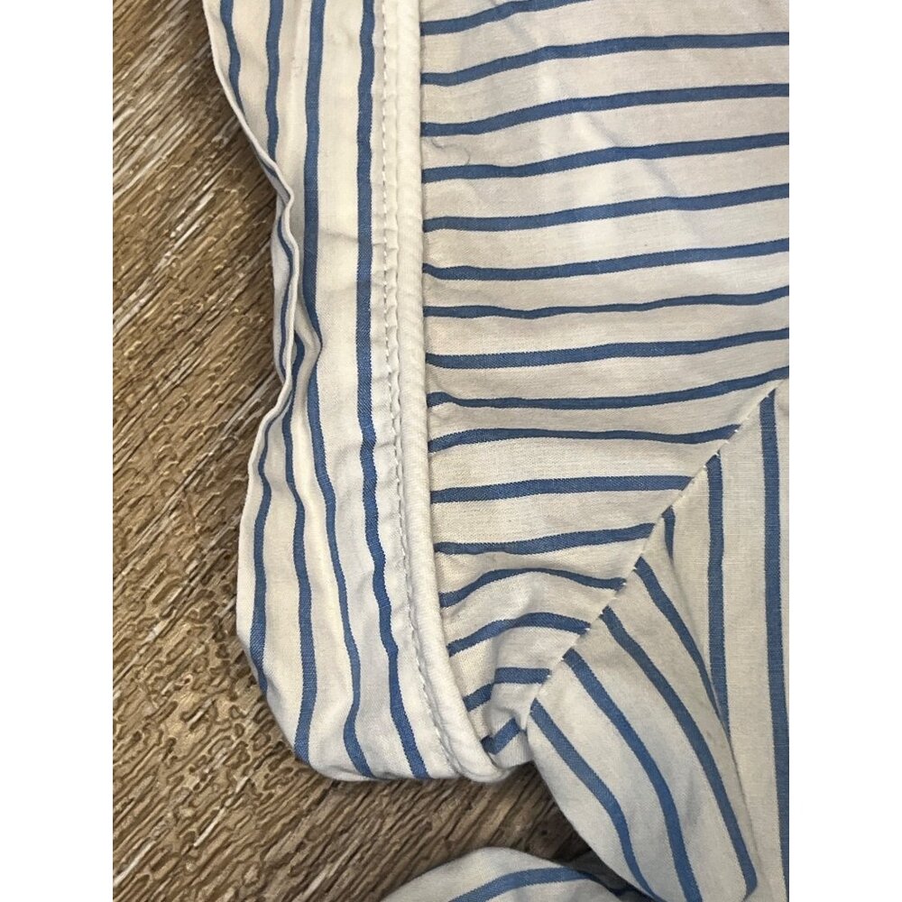 J.Crew Striped Button-Down Pajama Top / Coastal Chic Blouse - Size M - Picture 7 of 7